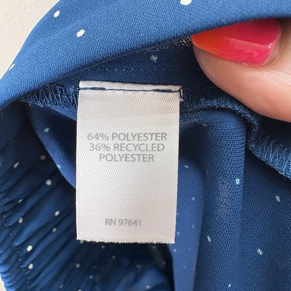 NWT J Jill Wearever Women's Sz XLp Dark Teal/Swiss‎ Dot Wide Leg Cropped Pants - Picture 10 of 10